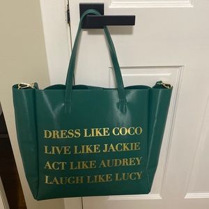 LA|TC Green Tote bag w/ detachable inner wallet
